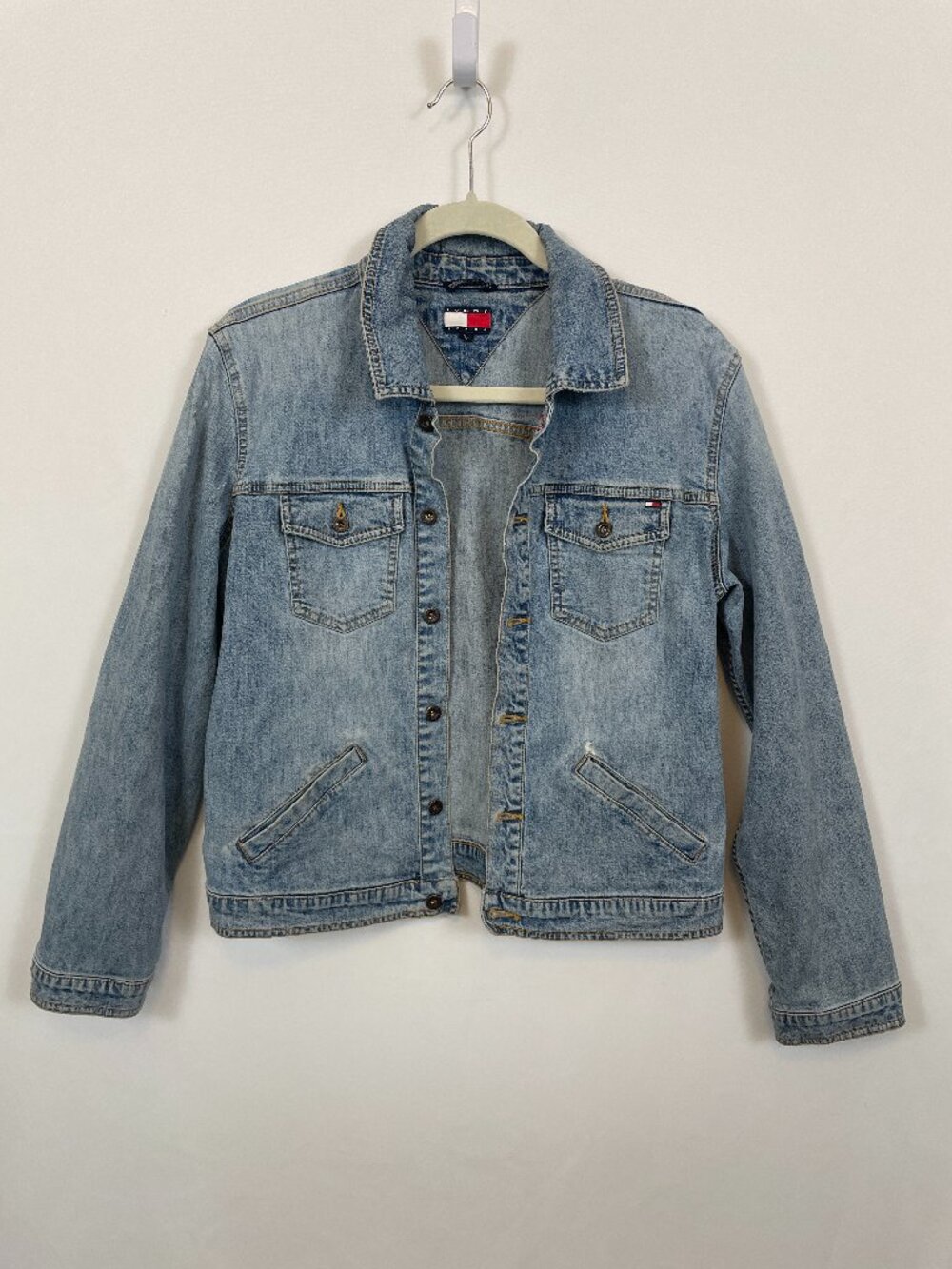 Tommy Hilfiger Jean Jacket Trucker Western Light Wash Denim Size: XL